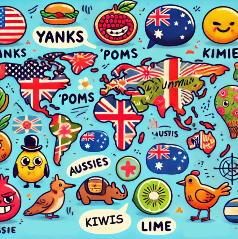 map of the world with country nicknames